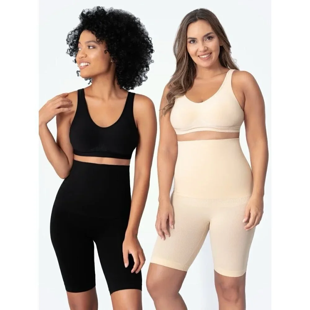 Shapermint Empetua High Waisted Shaper Shorts Sz Medium LG Nude Shapewear 55021